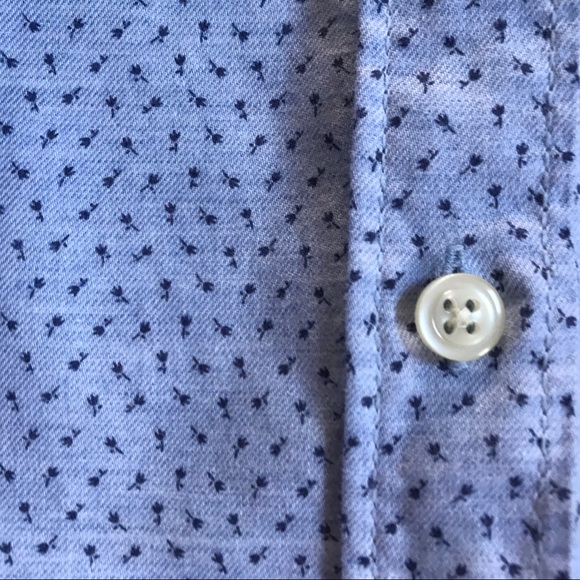 Men’s Springfield blue print button up - Picture 4 of 5
